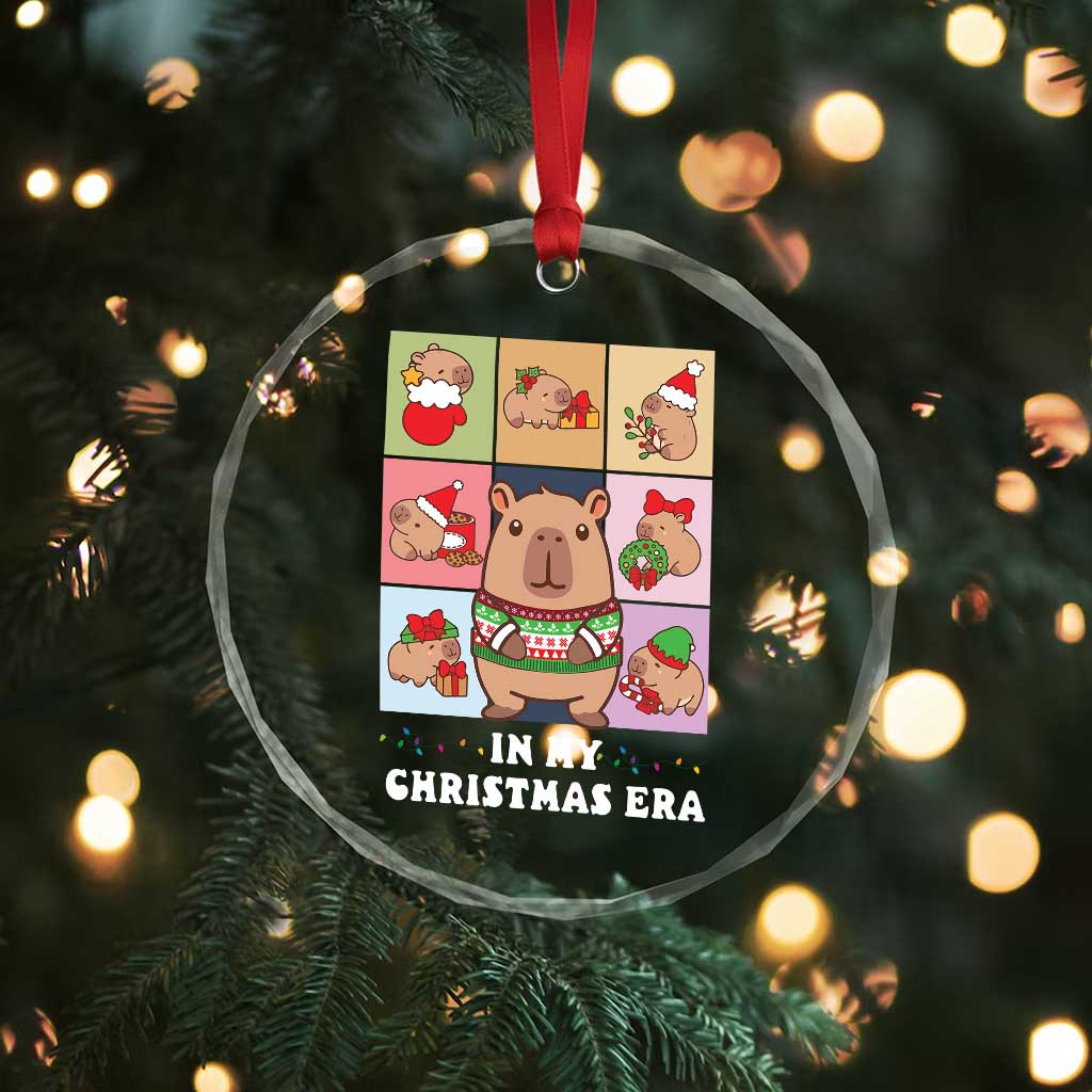 Funny Capybara Xmas Crystal Glass Ornament In My Christmas Era TS09