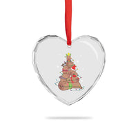 Funny Capybara Xmas Tree Heart Crystal Glass Ornament - Wonder Print Shop