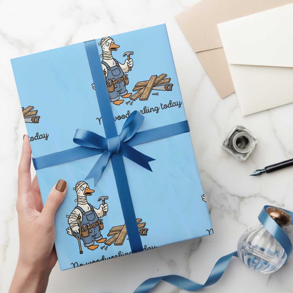 Funny Carpenter Duck Wrapping Paper Roll No Woodworking Today