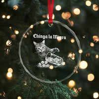 Funny Cat Anti ICE Meme Crystal Glass Ornament