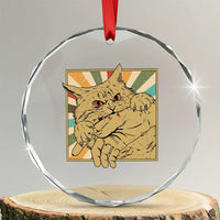 Funny Cat Bite Horror Anime Crazy Kitten Japanese Crystal Glass Ornament - Wonder Print Shop