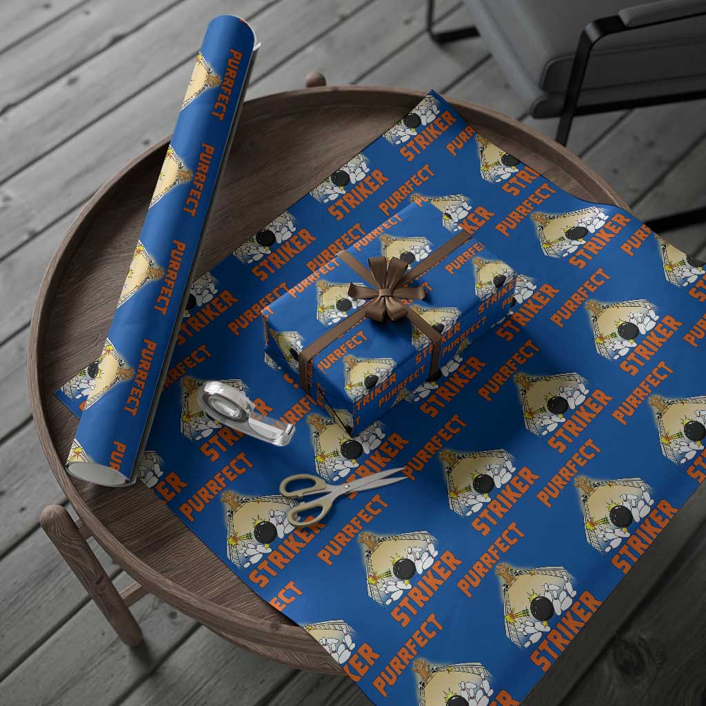 Funny Cat Bowling Gift Wrapping Paper Roll Purrfect Striker - Wonder Print Shop