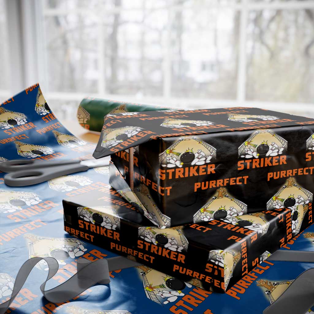 Funny Cat Bowling Gift Wrapping Paper Roll Purrfect Striker - Wonder Print Shop