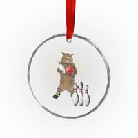 Funny Cat Bowling Meme Crystal Glass Ornament Gift For Bowlers - Wonder Print Shop