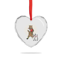 Funny Cat Bowling Meme Heart Crystal Glass Ornament Gift For Bowlers - Wonder Print Shop