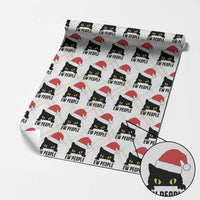 Funny Cat Christmas Wrapping Paper Roll Ew People Anti Social Grumpy Cat Xmas - Wonder Print Shop
