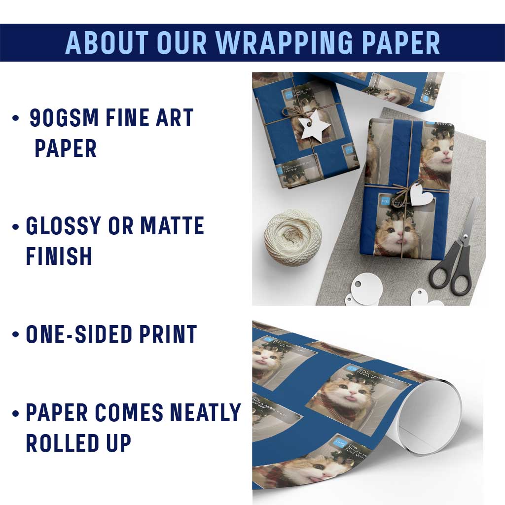 Funny Cat Christmas Wrapping Paper Roll Ring There is Motion at Your Front Door Meme Xmas Tree - Wonder Print Shop