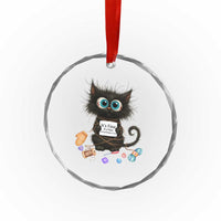 Funny Cat Crochet Lover Crystal Glass Ornament Its Fine I am Fine Everything Is Fine TS12
