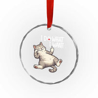 Funny Cat Crystal Glass Ornament I Do What I Want TS12