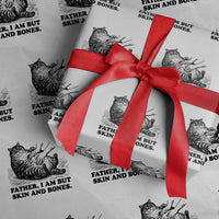 Funny Cat Dad Cat Lover Wrapping Paper Roll Father I Am But Skin and Bones