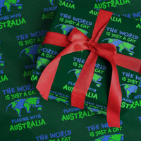 Funny Cat Wrapping Paper Roll The World Is A Cat Playing With Australia