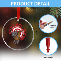 Funny Cat Darts Lover Crystal Glass Ornament Lets Play Darts Right Meow - Wonder Print Shop
