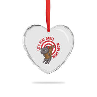 Funny Cat Darts Lover Heart Crystal Glass Ornament Lets Play Darts Right Meow - Wonder Print Shop
