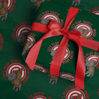 Funny Cat Darts Lover Wrapping Paper Roll Lets Play Darts Right Meow - Wonder Print Shop