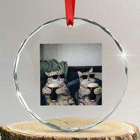 Funny Cat Drinking Irish Stout Beer Crystal Glass Ornament Black Beer and Cat Lovers