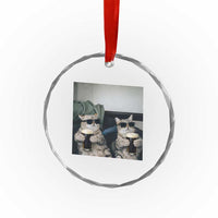 Funny Cat Drinking Irish Stout Beer Crystal Glass Ornament Black Beer and Cat Lovers