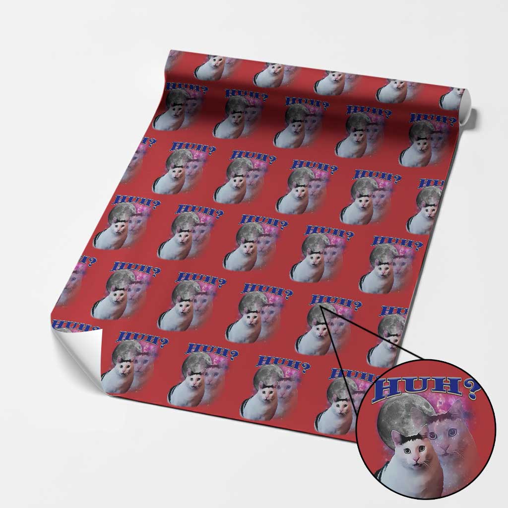 Funny Cat Emotion Meme Wrapping Paper Roll Huh Silly Sarcasm