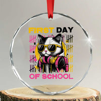 Funny Cat First Day Of School Crystal Glass Ornament Back To School Gift For Kids TS12