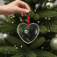 Funny Cat Green Christmas Heart Crystal Glass Ornament On The Naughty List And I Regret Nothing - Wonder Print Shop