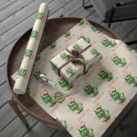 Funny Cat Green Christmas Wrapping Paper Roll It Is Fine I Am Fine Everything Is Fine - Wonder Print Shop