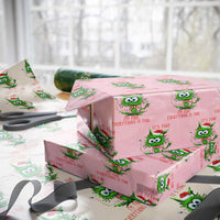 Funny Cat Green Christmas Wrapping Paper Roll It Is Fine I Am Fine Everything Is Fine - Wonder Print Shop