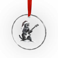 Funny Cat Guitar Crystal Glass Ornament Rock and Roll Christmas - Wonder Print Shop