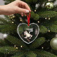 Funny Cat Heart Crystal Glass Ornament I Do What I Want - Wonder Print Shop