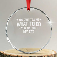 Funny Cat Lovers Crystal Glass Ornament You Cant Tell Me What To Do You Are Not My Cat