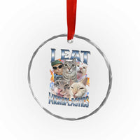 Funny Cat Meme Crystal Glass Ornament I Eat Microplastics - Wonder Print Shop