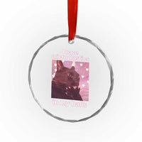 Funny Cat Meme Crystal Glass Ornament I Have Microplastics In My Balls Dank Meme - Wonder Print Shop