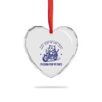 Funny Cat Meme Heart Crystal Glass Ornament Get Out of My Way Gonna Poop My Pants Adult Humor Meme - Wonder Print Shop