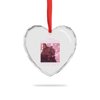 Funny Cat Meme Heart Crystal Glass Ornament I Have Microplastics In My Balls Dank Meme - Wonder Print Shop