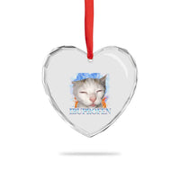 Funny Cat Meme Heart Crystal Glass Ornament Ibuprofen Silly Kitten - Wonder Print Shop