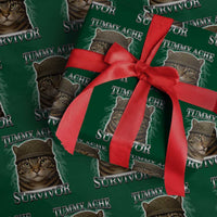 Funny Cat Meme Humor Wrapping Paper Roll Tummy Ache Survivor Lightning Cats Parody - Wonder Print Shop