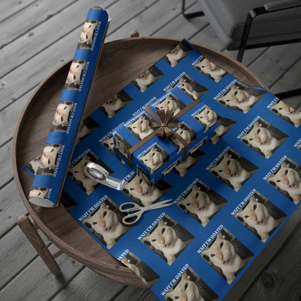 Funny Cat Meme Lover Wrapping Paper Roll Wait Im Goated