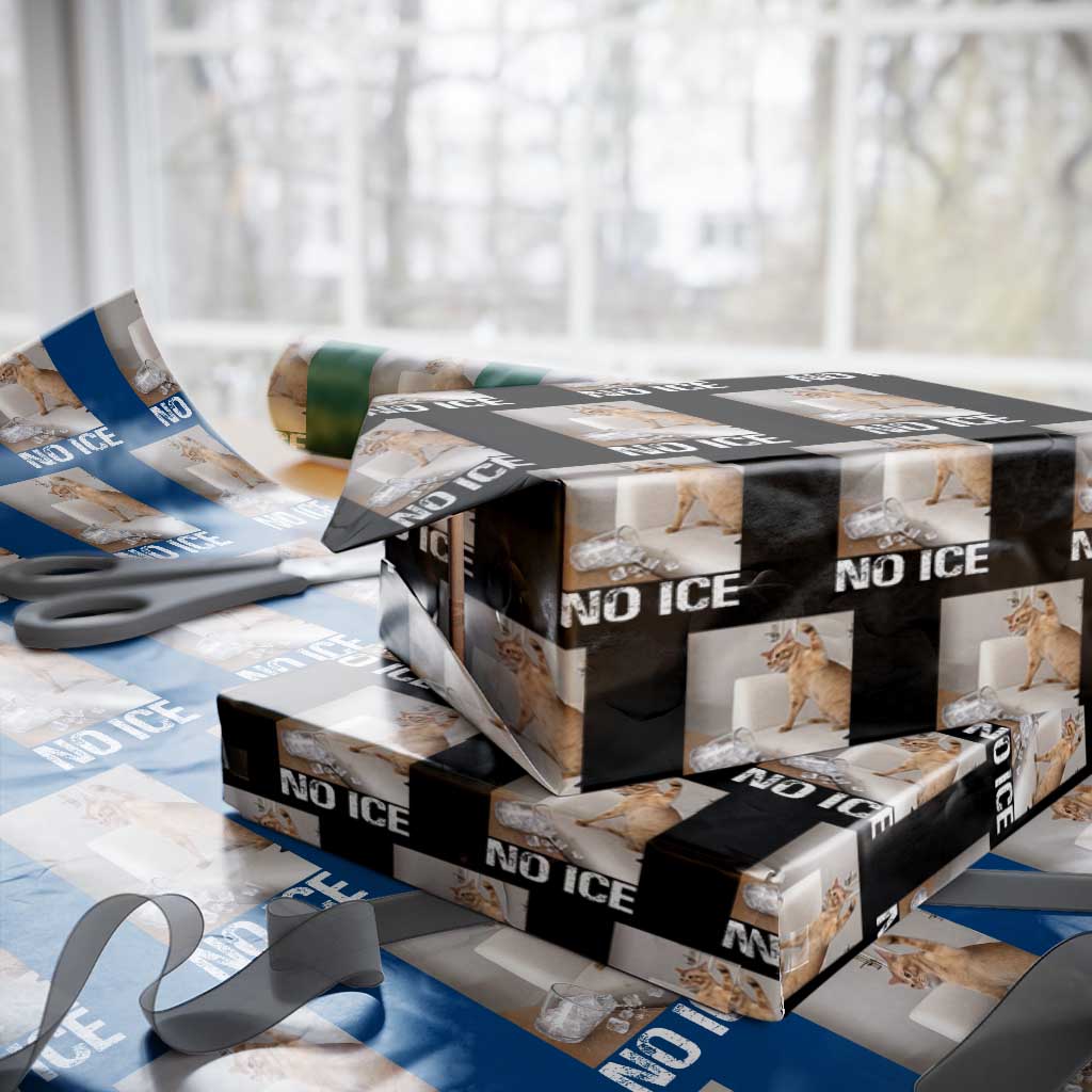 Funny Cat Meme No Ice Wrapping Paper Roll Subtle FDT Political Satire Satirical Humor