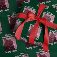 Funny Cat Meme Wrapping Paper Roll I Have Microplastics In My Balls Dank Meme - Wonder Print Shop