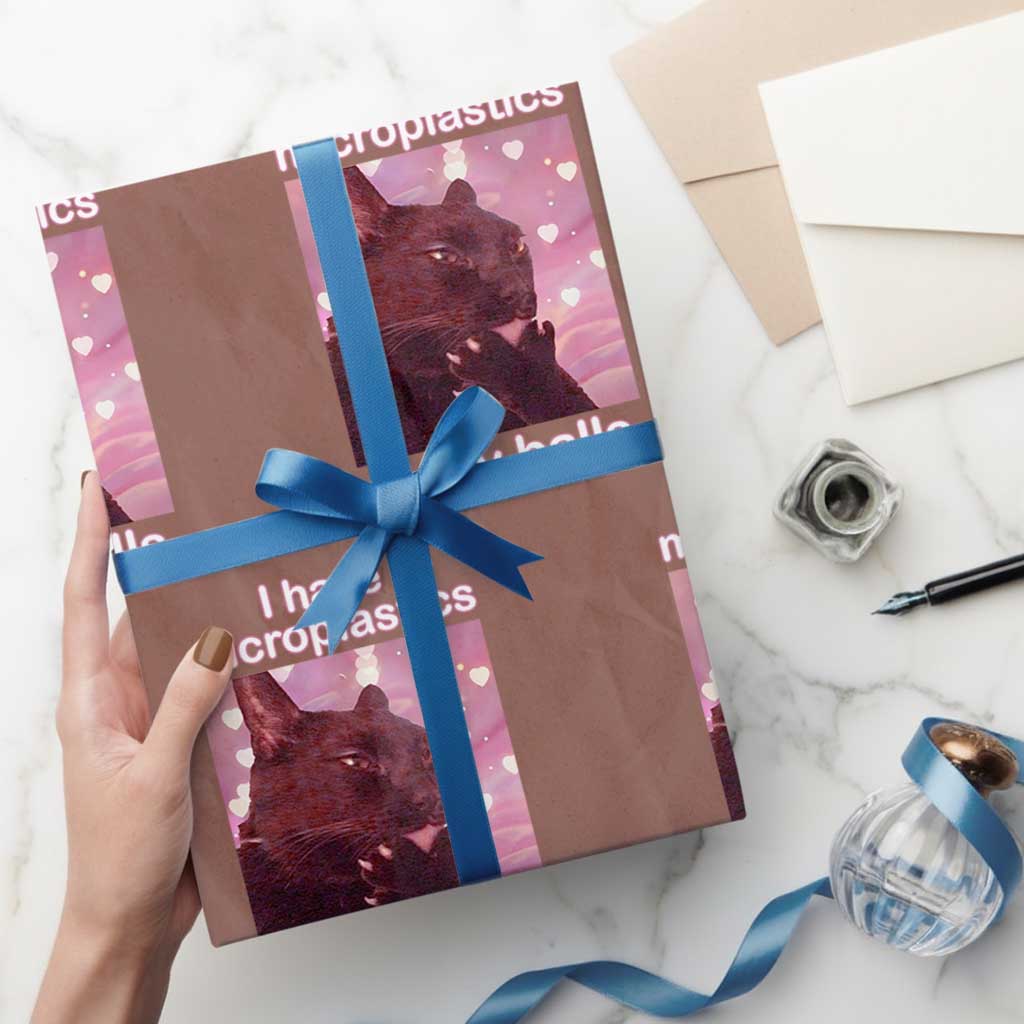 Funny Cat Meme Wrapping Paper Roll I Have Microplastics In My Balls Dank Meme - Wonder Print Shop