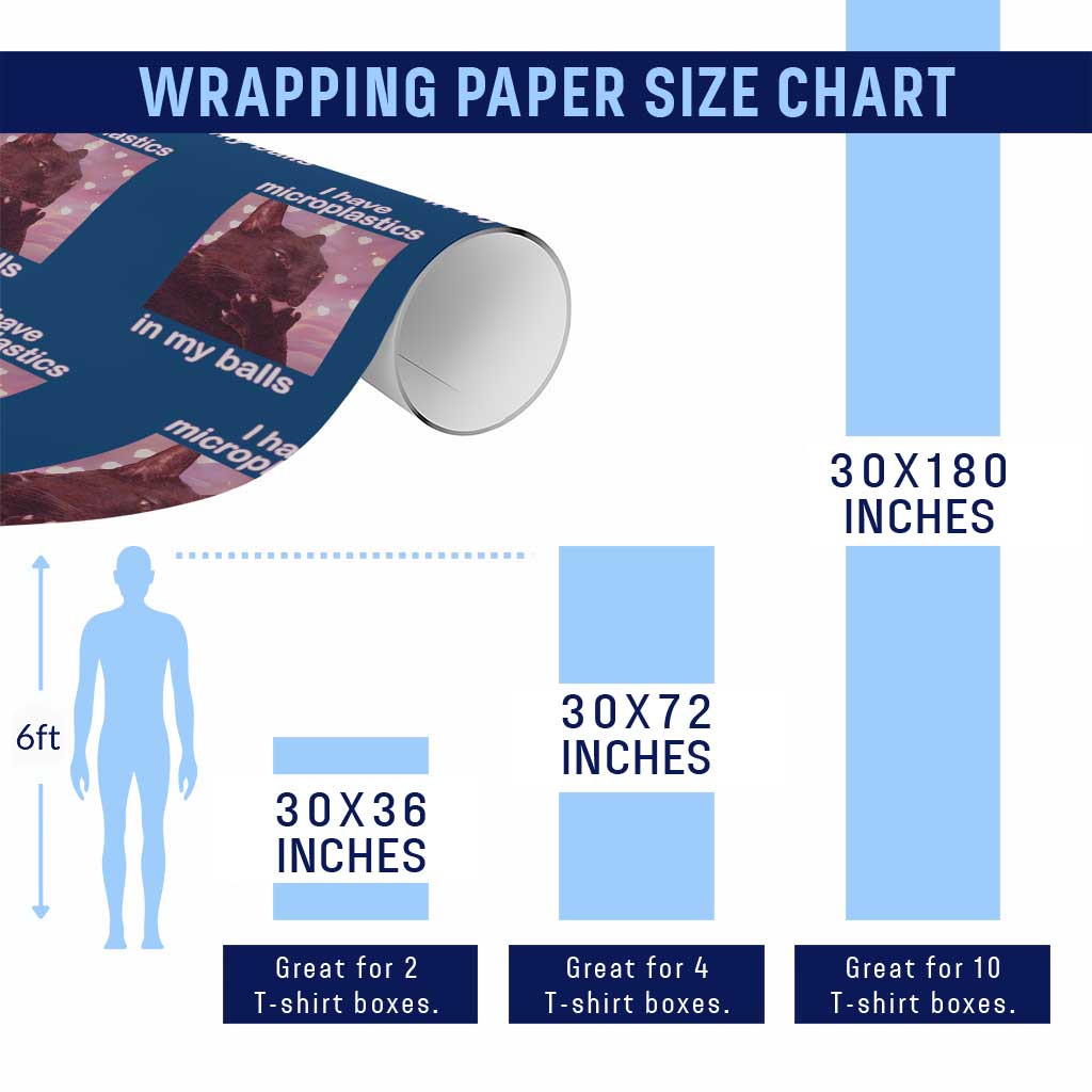 Funny Cat Meme Wrapping Paper Roll I Have Microplastics In My Balls Dank Meme - Wonder Print Shop