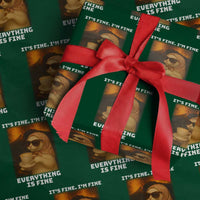 Funny Cat Meme Wrapping Paper Roll It Is Fine I Am Fine Every Thing Is Fine - Wonder Print Shop