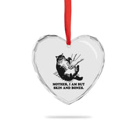 Funny Cat Mom Cat Lover Heart Crystal Glass Ornament Mother I Am But Skin and Bones