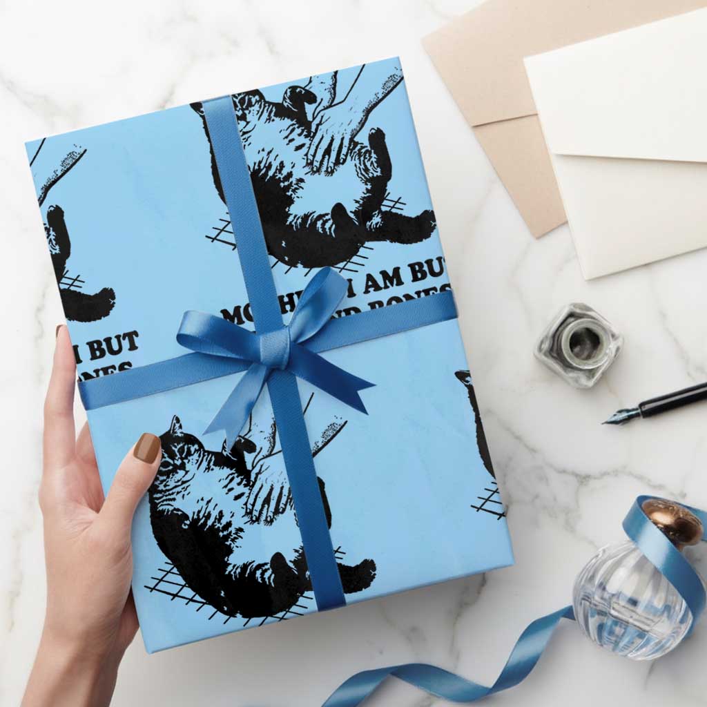 Funny Cat Mom Cat Lover Wrapping Paper Roll Mother I Am But Skin and Bones
