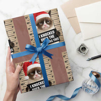 Funny Cat Mugshot Xmas Wrapping Paper Roll I Will Protect You Kitten No Matter What - Wonder Print Shop