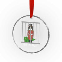 Funny Cat Nutcracker Christmas Crystal Glass Ornament Got Too Nutty - Wonder Print Shop