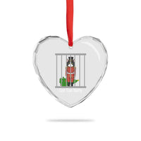 Funny Cat Nutcracker Christmas Heart Crystal Glass Ornament Got Too Nutty - Wonder Print Shop