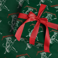 Funny Cat Playing Guitar Wrapping Paper Roll Vintage 90s Classic Rock Star Cat Graphic Rock and Roll - Wonder Print Shop