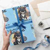 Funny Cat Plays Tennis Wrapping Paper Roll Because Punching People Is Against The Law - Wonder Print Shop