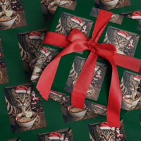 Funny Cat Ramen Selfie With Santa Christmas Wrapping Paper Roll - Wonder Print Shop
