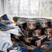 Funny Cat Ramen Selfie With Santa Christmas Wrapping Paper Roll - Wonder Print Shop