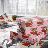 Funny Cat Reading Wrapping Paper Roll Book Lover - Wonder Print Shop